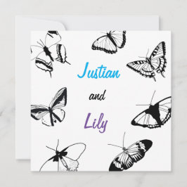 Convites Borboletas brancas e pretas