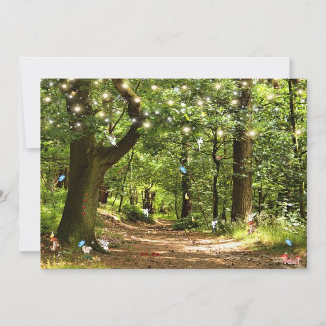 Convites Borboletas das florestas encantadas LadyBugs (Frente)