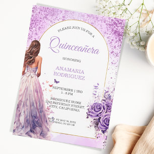 Convites Borboletas de Arca Floral de Vestido Puro Quinceañ