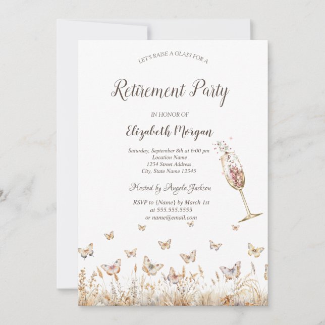 Convites Borboletas de Cores Aquáticas (Frente)