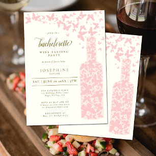 Convites Borboletas de Festa de solteira de vinho Blush