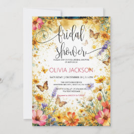 Convites Borboletas de Flores Silvestres Chuva de Verão Nup