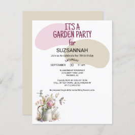 Convites Borboletas de jardim florais Dragonflies Watercolo