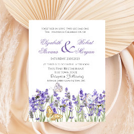 Convites Borboletas de Lavanda Botânica Casamento