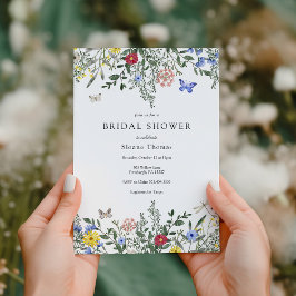 Convites Borboletas e Chás de panela de flores selvagens