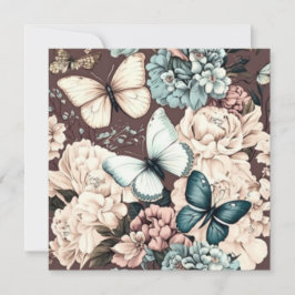 Convites Borboletas e flores marrons