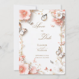 Convites Borboletas e flores Salve a data