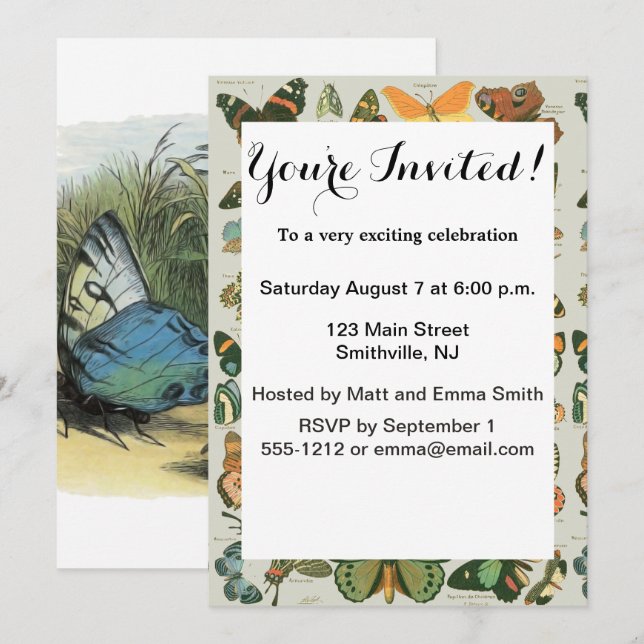 Convites Borboletas Elf Trabalho de arte Cute Elves (Frente/Verso)