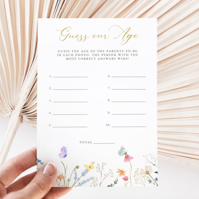 Convites Borboletas Encantadas Floral Adivinha Nossa Idade (Criador carregado)