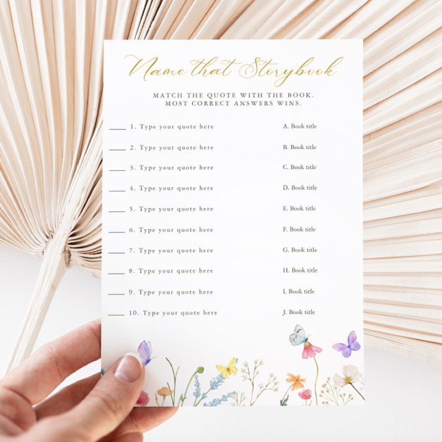 Convites Borboletas Encantadas Nome Floral que Storybook (Criador carregado)