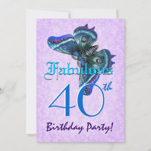 Convites Borboletas fabulosas de aniversário de 40 anos tu