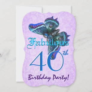 Convites Borboletas Fabulosas de aniversário de 40 anos Tu