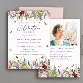 Convites Borboletas Florais Celebração Memorial da Vida