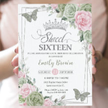 Borboletas Flóridas Verde Cor-de-rosa Silver Sweet
