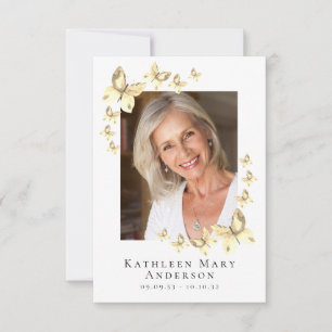 Convites Borboletas Foto Funeral Memorial Prayer Card