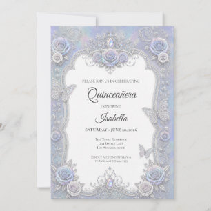 Convites Borboletas Iridescentes Elegantes Quinceañera