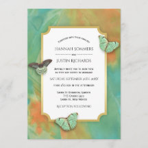 Borboletas no Southwest Colors Weding Invitation