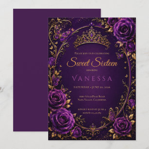 Convites Borboletas princesa roxas sweet 16