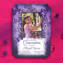 Borboletas Roxas Elegantes Quinceanera Princess