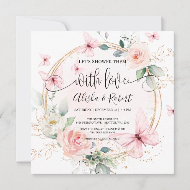 Convites Borboletas Vamos-As Com Casais De Amor (Frente)