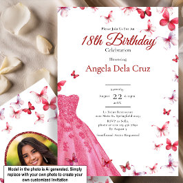 Convites Borboletas Vermelhas E Vestido Estreia 18 Anos