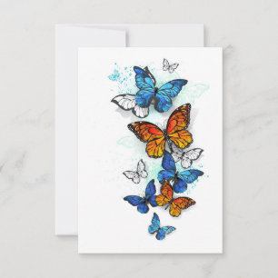 Convites Borboletas voadoras Morpho e Monarca