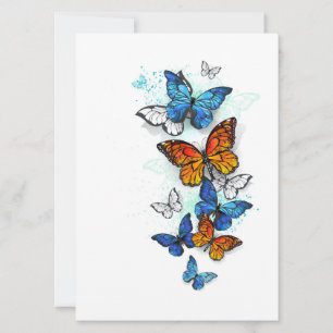 Convites Borboletas voadoras Morpho e Monarca