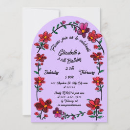 Convites Borda 35ª Festa de aniversário das Flores Whimsica