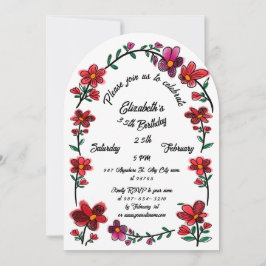 Convites Borda 35ª Festa de aniversário das Flores Whimsica
