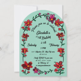 Convites Borda 35ª Festa de aniversário das Flores Whimsica