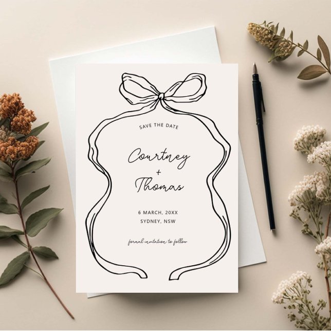 Convites Borda de Fita Temporal Desenhada à Mão Salve a dat (Criador carregado)