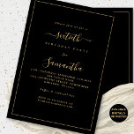 Convites Borda de Script Dourada 60ª Festa de aniversário P<br><div class="desc">Borda Elegante Dourada de Script 60ª Festa de aniversário Preta. Disponível digitalmente ou impresso. Um design de texto moderno minimalista para o seu sexagésimo em ouro clássico e preto, que é totalmente personalizável, com uma fronteira de solteiro. Altere as palavras conforme necessário e você também pode alterar as cores do...</div>