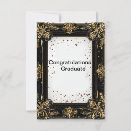 Convites Borda Decorativa Dourada e Preta