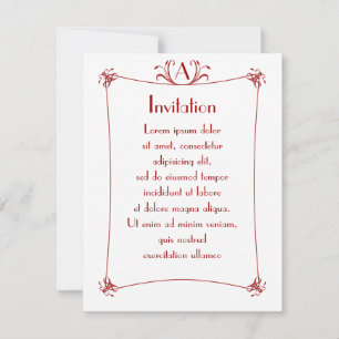 Convites Borda Elegante Personalizável Com Monograma