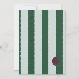 Convites Borda ondulada verde Salve a data