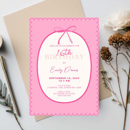 Convites Borda Retroativa Whimsical 16ª Festa de aniversári