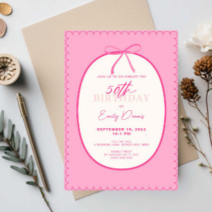 Convites Borda Retroativa Whimsical 50ª Festa de aniversári