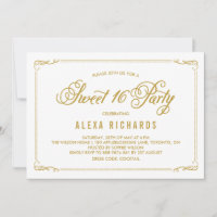 Borda Whimsical e Script | Dourado Doce Dezesseis