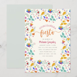 Convites Bordado Mexicano Floral Quinceañera Fiesta