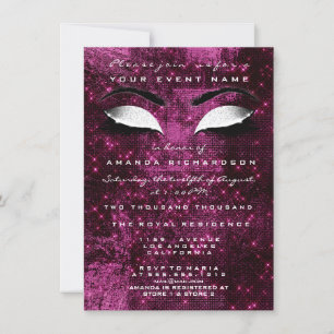 Convites Bordeaux Beet Makeup White Glitter 16th Bridal