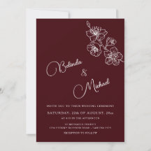 Bordô Escuro Floral Branco | Foto Casamento