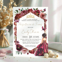 Bordô Floral Apresentação de 3 anos