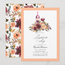 Convites Bordo Peach Fuzz Wine - Festa de solteira temática