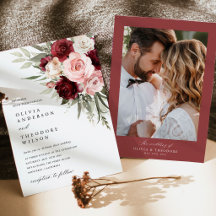 Borgonha Bege Rosa Floral Foto Casamento