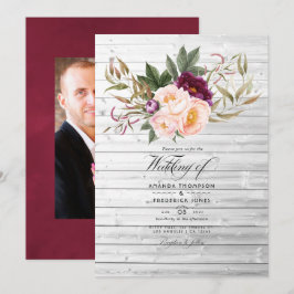 Convites Borgonha - Casamento Floral Russo de Marsala e Pea