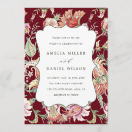 Convites Borgonha | Casamento Tropical Boho Floral