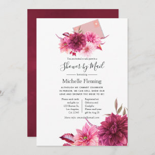 Convites Borgonha e Blush Baby ou Chá de panela por Correio