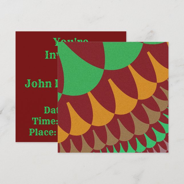 Convites Borgonha e Escalas Verdes (Frente/Verso)