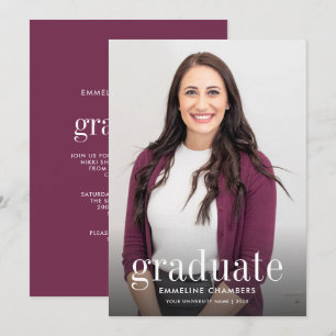 Convites Borgonha   Festa de formatura de Fotografia Casual