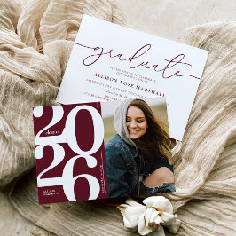 Convites Borgonha Festa de Formatura de Fotos 2025